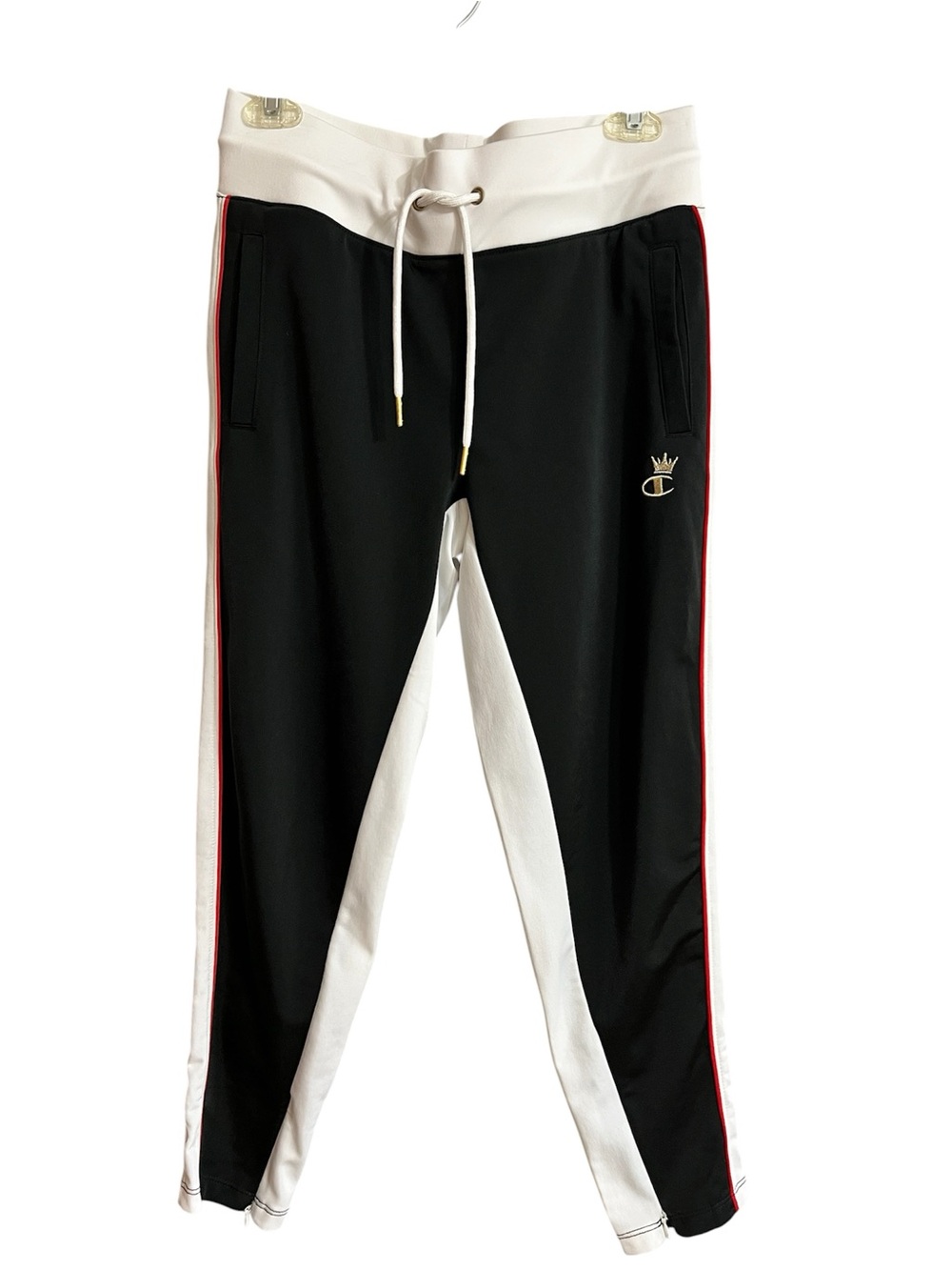 NWOT Champion Women’s Black and White Track Pants with Red Trim